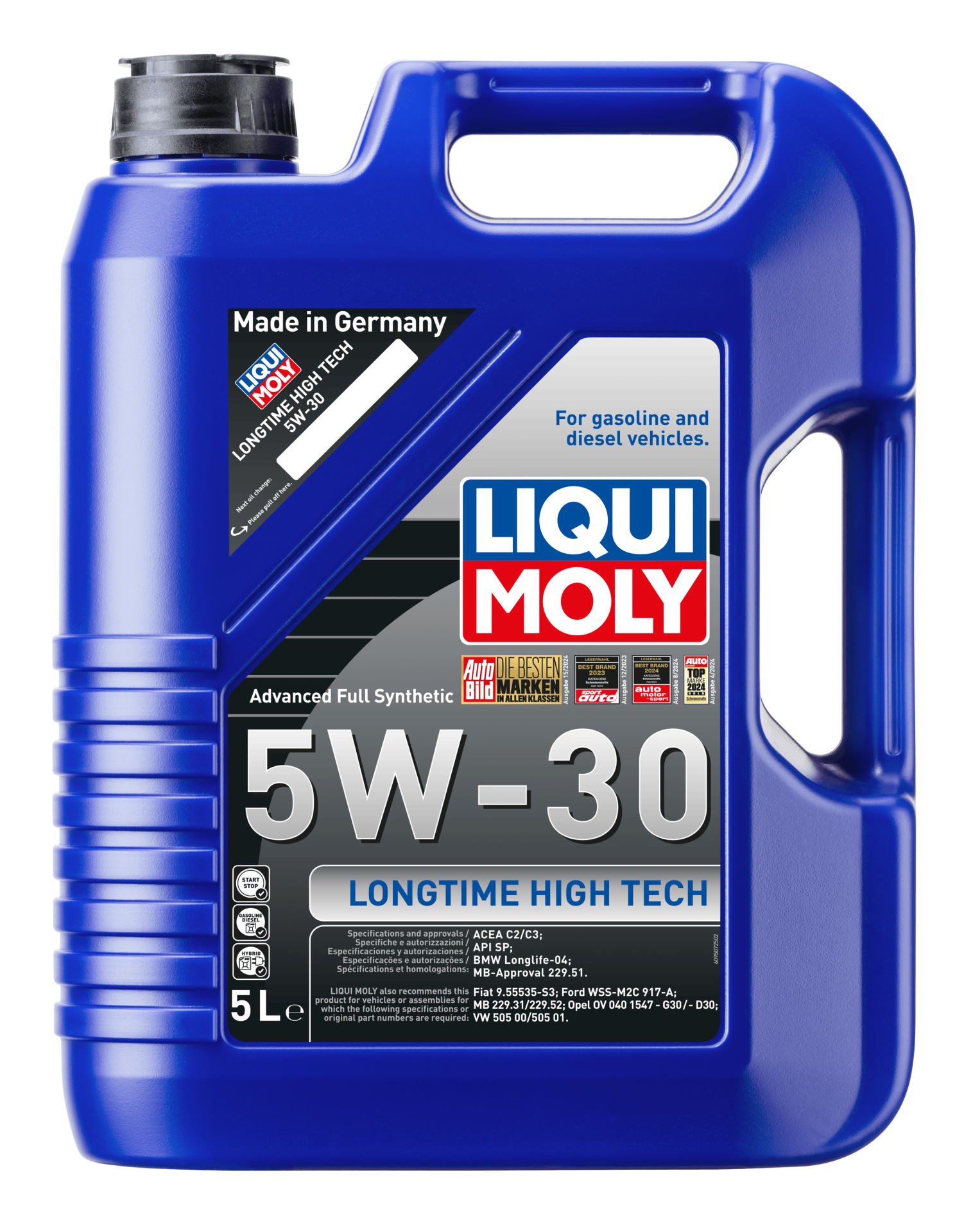 LIQUI MOLY 5W30 Motor Yağı DPF'li Sentetik LONGTIME HIGH TECH 5 Litre (9507)