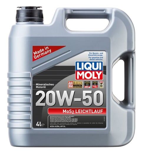 LIQUI MOLY 20W50 Mineral Motor Yağı MoS2'li LEICHTLAUF 4 Litre (21358)