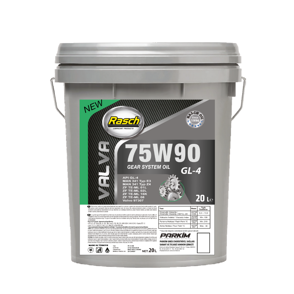 RASCH VALVA GEAR OIL 75W90 GL-4 - 20KG