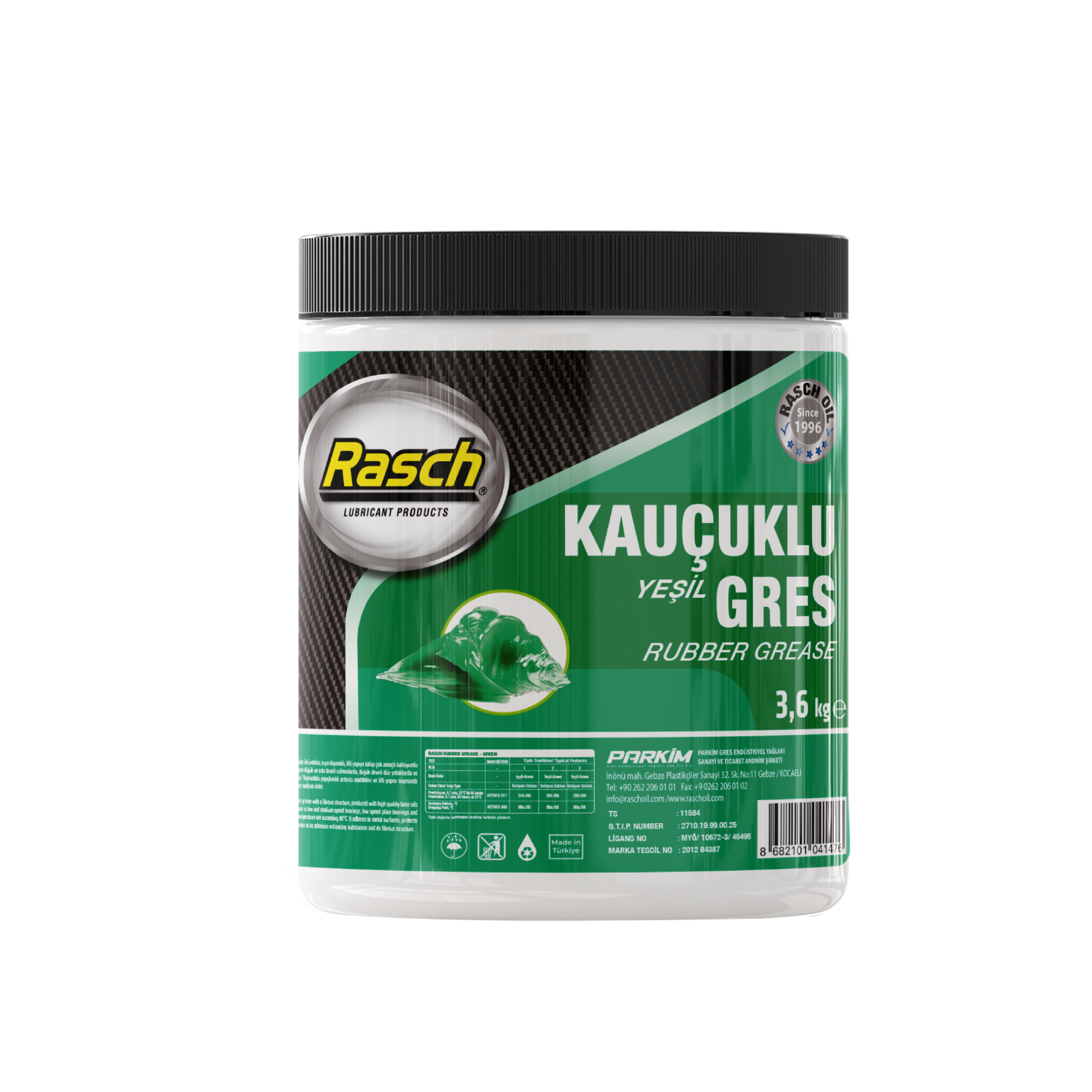 RASCH YEŞİL KAUÇUKLU GRES - 3.6KG