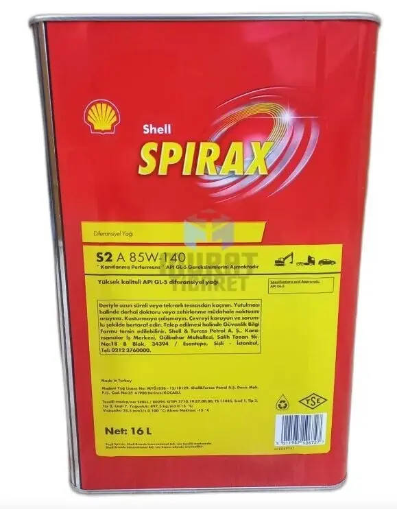 SHELL Spirax S2 A 85W-140 - 16KG